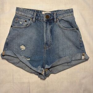 One Teaspoon High Waist Bandits Denim Shorts Size 26